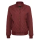 Womens Diamond Quilt Nylon Jacket Burgundy