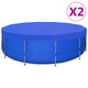 vidaXL Pokrivalo za bazen PE okroglo 2 kosa 460 cm 90 g/m2