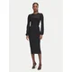 Elisabetta Franchi Pletena obleka AM-53B-67E2-V460 Črna Slim Fit