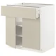 METOD / MAXIMERA Podni element s fiokom/2 vrata, bela/Havstorp bež, 80x60 cm