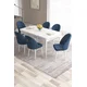 Hanah Home Set Trpezarijski sto i 6 stolica Roz, Plavo-beli