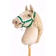 BB Nastavljiva ovratnica za konje Hobby Horse A3 zelena z belim krznom