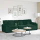 vidaXL Modularni kavč z blazinami temno zelene barve
