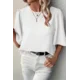 Bluza s kratkimi rokavi, bela