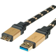 ROLINE 11.02.8879 USB kabel 2 m USB 3.2 Gen 1 (3.1 Gen 1) USB A Micro-USB B Crno, Zlatno