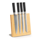 Klarstein Stojalo za nože, poševno, magnetno, za 4 - 6 nožev, bambus, nerjaveče jeklo (BW-10244-001)