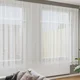 vidaXL Zavese z zavesami Cvetlični Bela 500 x 220 cm Poliester
