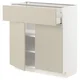METOD / MAXIMERA Podni element s fiokom/2 vrata, bela/Havstorp bež, 80x37 cm