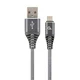 GEMBIRD CC-USB2B-AMmBM-1M-WB2 Premium bombažno pleten microUSB polnilni in podatkovni kabel 1 m, (5000263449)