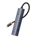 Hub postaja Baseus Lite Series USB-C - 4x USB-A 3.0, 5Gbps, Touch Control, Plug-and-Play - space grey
