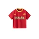 MANGO KIDS Majica SPAIN modra / kari / rdeča