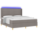 vidaXL vidaXL Box Spring postelja z vzmetnico in LED Taupe 180x200 cm Tkanina, (22049124)