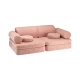 Rožnata otroška sedežna garnitura iz tkanine bouclé 132 cm Settee – Wigiwama