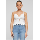 Womens top Waffle Pique Ruffle white