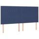 Vidaxl Vzglavje postelje modro 200x5x118/128 cm blago