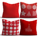 Aberto Design NYXMAS07 Set od 4 dekorativnih jastuka, 43 x 43 cm, Crveni