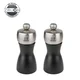 Set of 2 salt and peppercorn grinders, 12 cm, Fidji Z, Black - Peuge