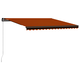 Ročno zložljiva tenda 450x300 cm oranžna in rjava