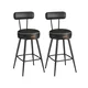 Songmics Set barskih stolov vrtljiv barski stol z naslonjalom 54x54x91 cm črn
