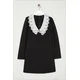 Trendyol Black A-Line Collar Detailed Mini Woven Dress