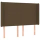 Vidaxl Vzglavje z ušesi temno rjavo 147x16x118/128 cm blago