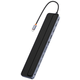 Hub 12w1 Baseus EliteJoy Gen2 series USB-C to 2xHDMI+ 3xUSB 3.0+ PD+ DP+ SD/TF+ RJ45+Type-C+ 3.5mm, dark grey (6932172613877)