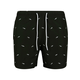 Mens swimwear with embroidery shark/black/white