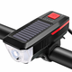 Solarna punjiva LED svjetiljka za bicikl i sirena 2000mAh USB