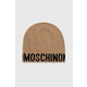Volnena kapa Moschino bež barva,