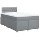 Vidaxl Box spring postelja z vzmetnico svetlo siva 120x200 cm blago