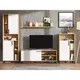 Homestyle4U Dnevna soba omarica komplet 4-delna stenska enota 259x1925x38 cm rjava shranjevanje