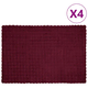 vidaXL Dežnik iz umetnega zajčjega krzna 4 pcs Bordeaux rdeča