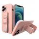 HURTEL Ohišje za vrvico Želatinasto ohišje z vrvico verižico torbica vrvica iPhone XR roza