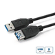 USB 3.2 Gen 1 A-A 2m M-F, črn