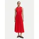 Tommy Hilfiger Vsakodnevna obleka 1985 Pleated WW0WW49621 Rdeča Regular Fit