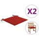 shumee vidaXL Blazine za vrtne stole, 2 kosa, rdeče, 50x50x3 cm