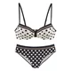 LASCANA Bikini temno rumena/črna/bela