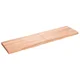 Vidaxl Stenska polica svetlo rjava 120x30x(2-4) cm trdna hrastovina