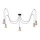 Luster na sajli TUBE LONG 3xE27/15W/230V crna/hrom