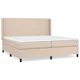 Vidaxl Box spring postelja z vzmetnico kapučino 200x200 cm um. usnje