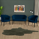 ATELIER DEL SOFA Sofa i fotelja Daisy Black Metal Dark Blue