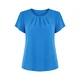 REGINA FASHION Bluza Short Sleeve Blouse with Pleated Neckline kobalt modra