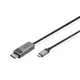 8K@30Hz. USB Type C to DP, adapter cable HBR3, Alu Housing, Black 2m