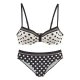 LASCANA Bikini temno rumena/črna/bela