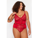 Trendyol Curve Red Lace Detailed Bustier-Panties Underwear Sets