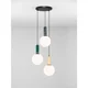 SPAZIO Visilica Grlo A45 E27 3x12 W IP20 Siva/Žuta/Zelena NL9009329