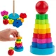 33 Montessori piramidni sortirni stolp leseni bloki sestavljanka TG67026