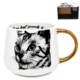 Velika porcelanasta skodelica Cat 400ml darilo za ljubitelje mačk premium