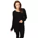 Womens sweater with a long wide neckline in black