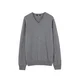 GOBI Cashmere Pulover Mens Essential Cashmere V-Neck Sweater siv denim